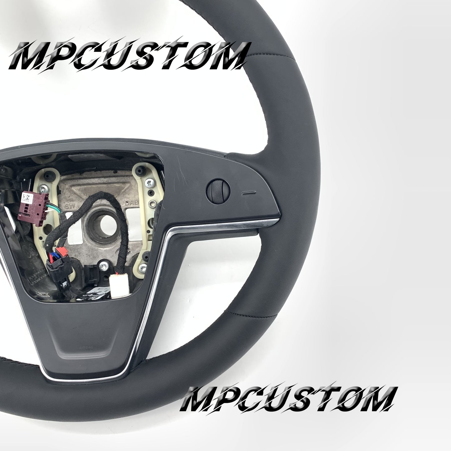 Mpcustom for Tesla new model S carbon fiber steering wheel smooth and round top