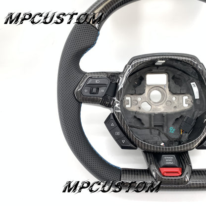 Mpcustom for Lamborghini Huracan 2014-2021 carbon fiber steering wheel gloss and round top