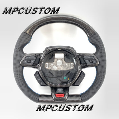 Mpcustom for Lamborghini Huracan 2014-2021 carbon fiber steering wheel gloss and round top