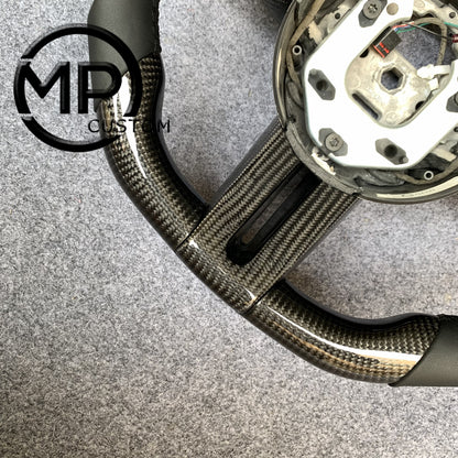 MPCUSTOM Fit For Ford mustang 2005-2009 carbon fiber steering wheel black smooth leather