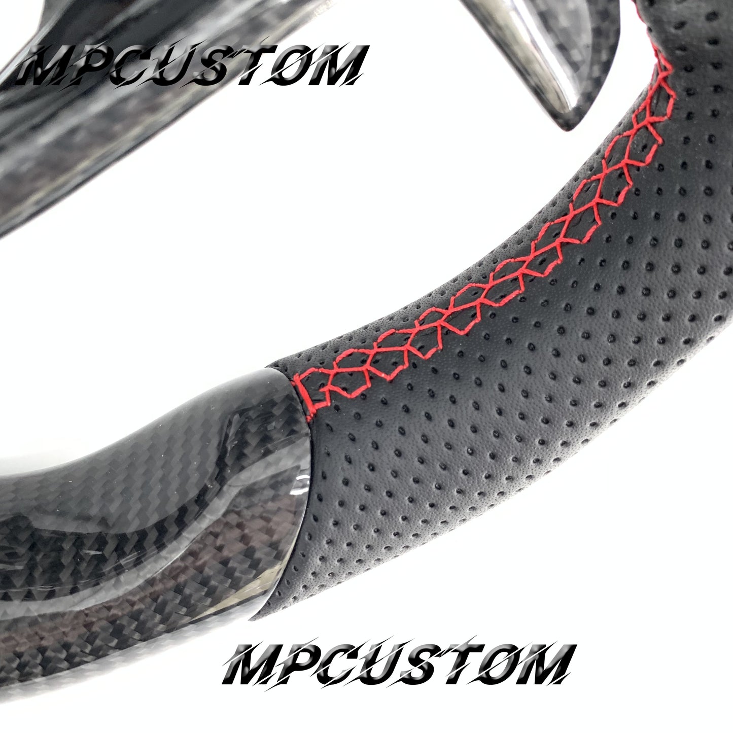 Mpcustom for Honda 10th gen Accord 2018-2022 carbon fiber steering wheel gloss and red stripe line