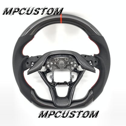 Mpcustom for Honda 10th gen Accord 2018-2022 carbon fiber steering wheel gloss and red stripe line