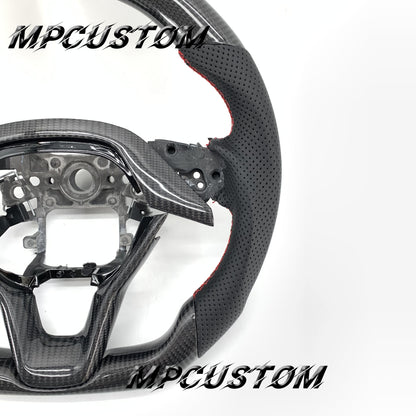 Mpcustom for Honda 10th gen Accord 2018-2022 carbon fiber steering wheel gloss and red stripe line