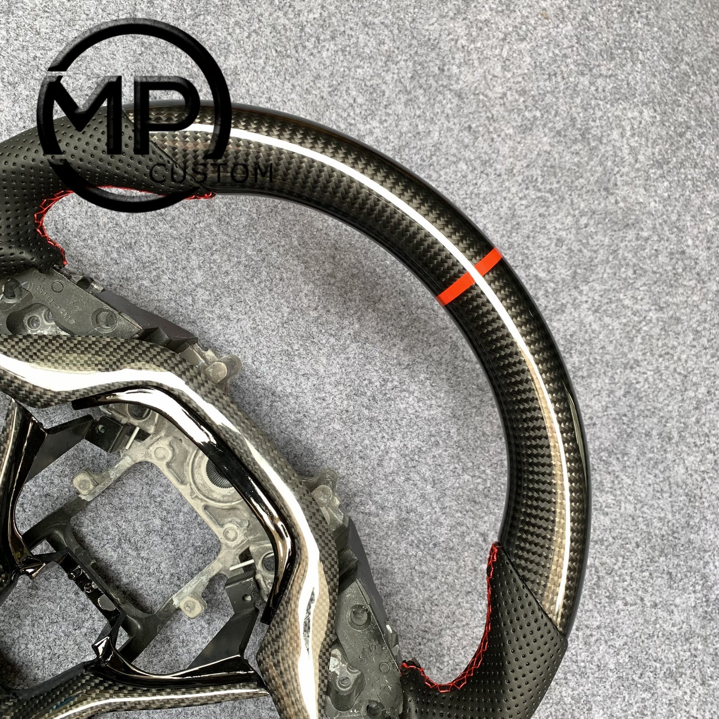 MPCUSTOM Fit For Honda 10th gen Accord/EXL EX LX 2018-2022/Insight 2019-2021 red carbon fiber steering wheel black perforated leather red center line
