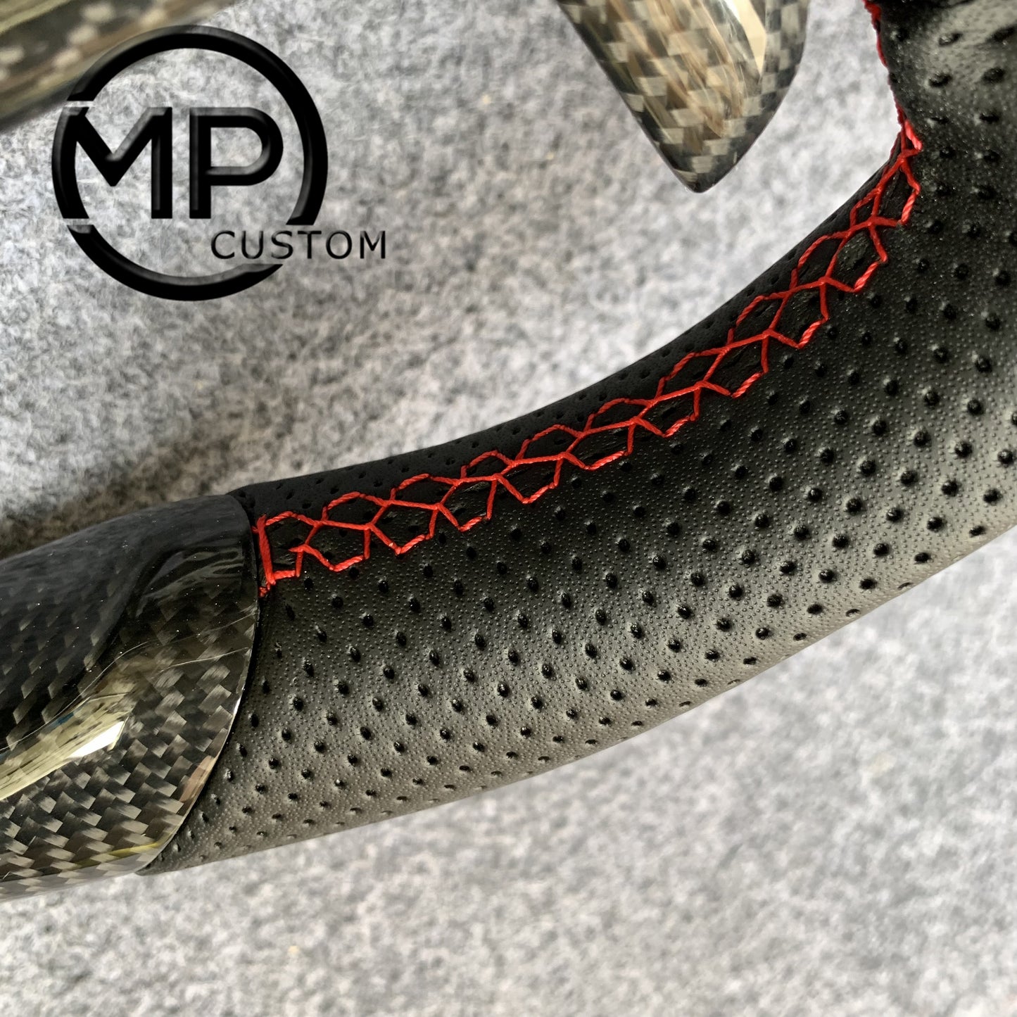 MPCUSTOM Fit For Honda 10th gen Accord/EXL EX LX 2018-2022/Insight 2019-2021 red carbon fiber steering wheel black perforated leather red center line