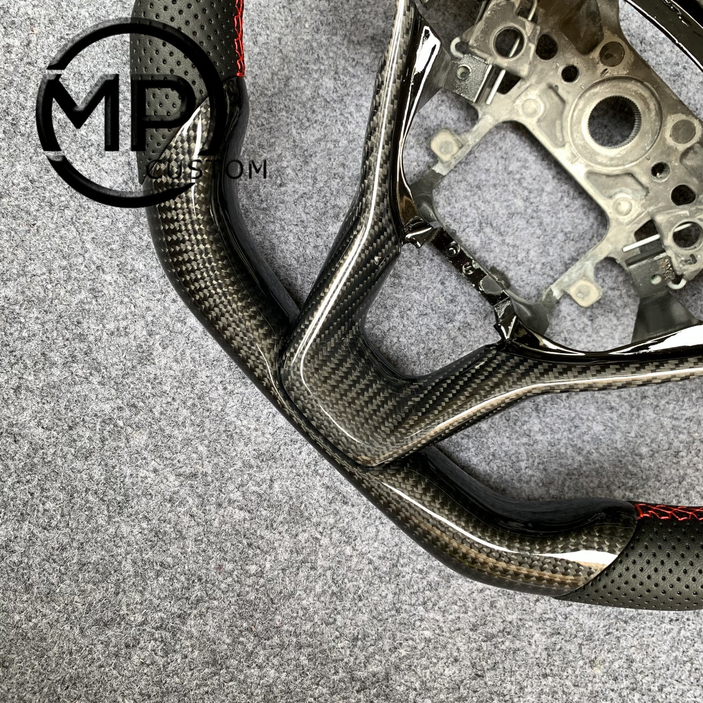 MPCUSTOM Fit For Honda 10th gen Accord/EXL EX LX 2018-2022/Insight 2019-2021 red carbon fiber steering wheel black perforated leather red center line