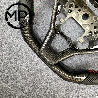 MPCUSTOM Fit For Honda 10th gen Accord/EXL EX LX 2018-2022/Insight 2019-2021 red carbon fiber steering wheel black perforated leather red center line