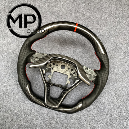 MPCUSTOM Fit For Honda 10th gen Accord/EXL EX LX 2018-2022/Insight 2019-2021 red carbon fiber steering wheel black perforated leather red center line