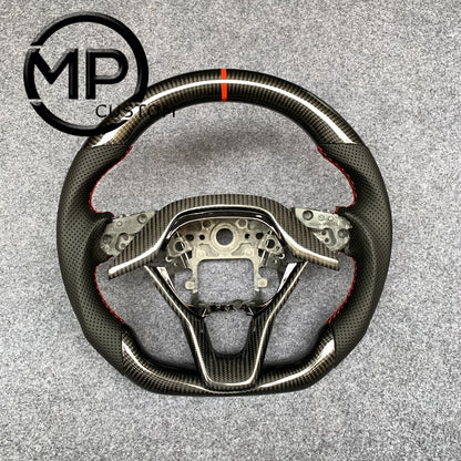 MPCUSTOM Fit For Honda 10th gen Accord/EXL EX LX 2018-2022/Insight 2019-2021 red carbon fiber steering wheel black perforated leather red center line