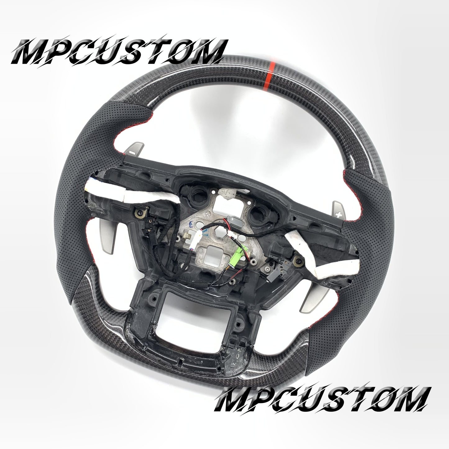 Mpcustom for Ford F150 carbon fiber steering wheel red stitching