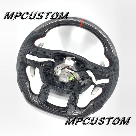 Mpcustom for Ford F150 carbon fiber steering wheel red stitching