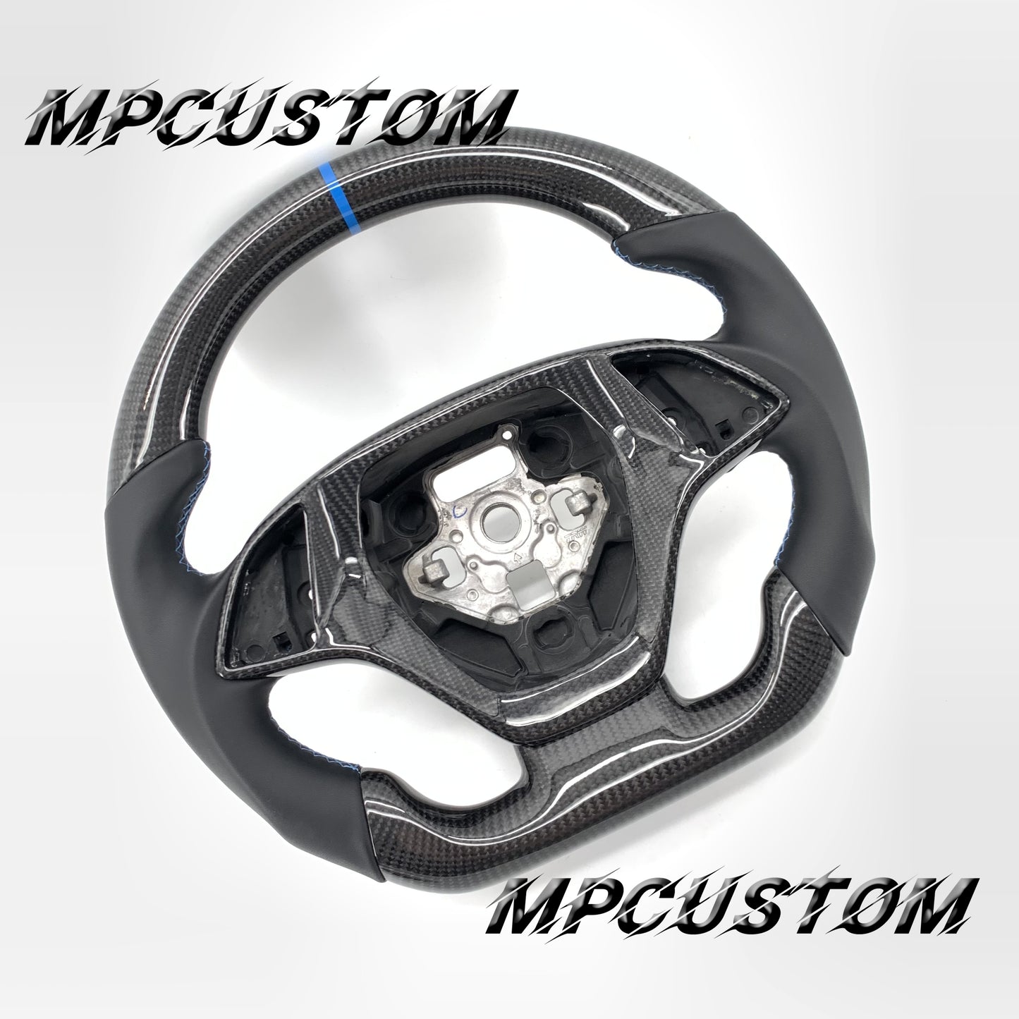 Mpcustom for Chevrolet Corvette C8 2020+ carbon fiber steering wheel round top and smooth