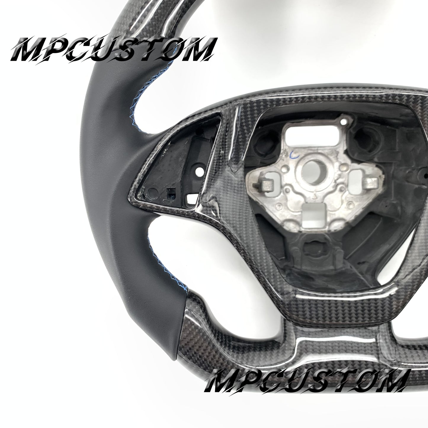 Mpcustom for Chevrolet Corvette C8 2020+ carbon fiber steering wheel round top and smooth