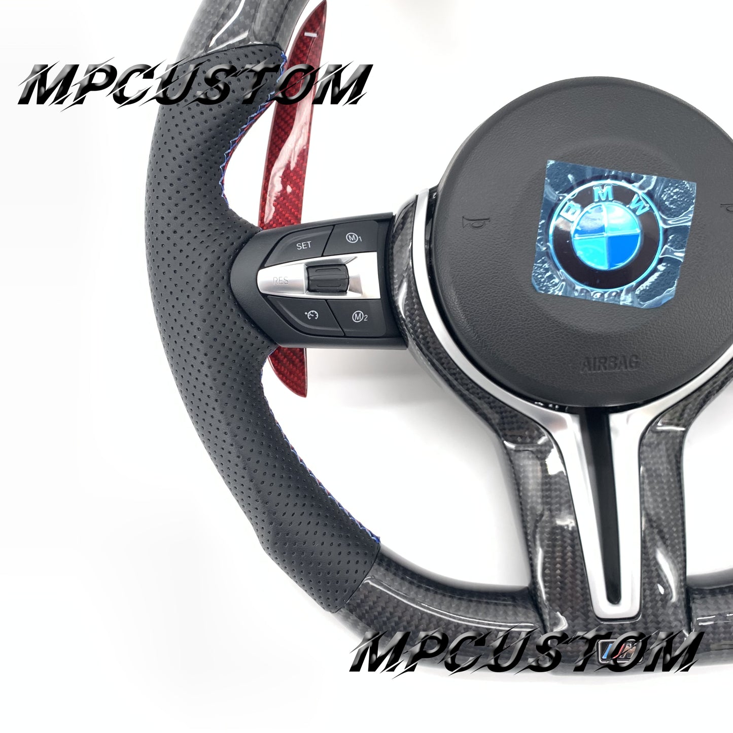 Mpcustom for BMW 3 series F30/F31/F35 carbon fiber steering wheel red paddles