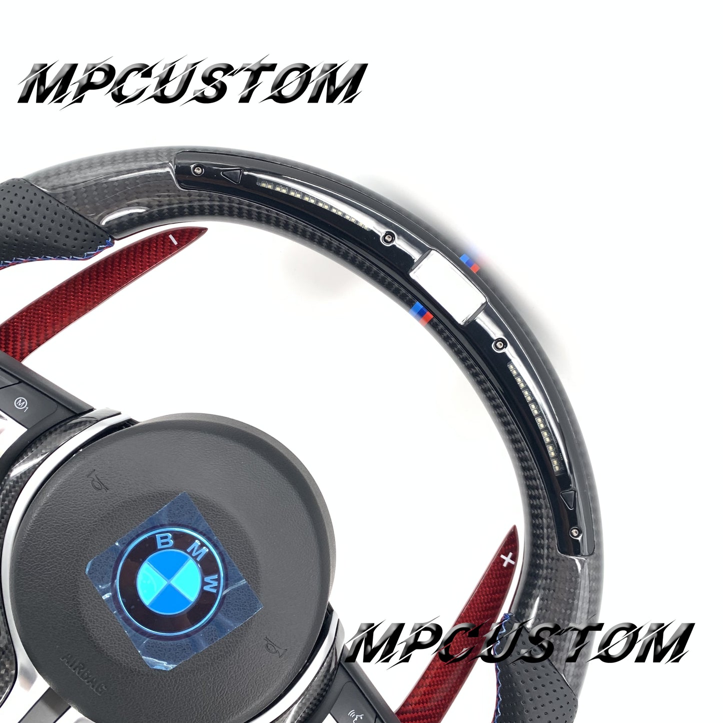 Mpcustom for BMW 3 series F30/F31/F35 carbon fiber steering wheel red paddles