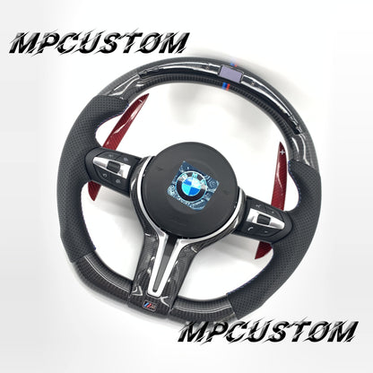 Mpcustom for BMW 3 series F30/F31/F35 carbon fiber steering wheel red paddles