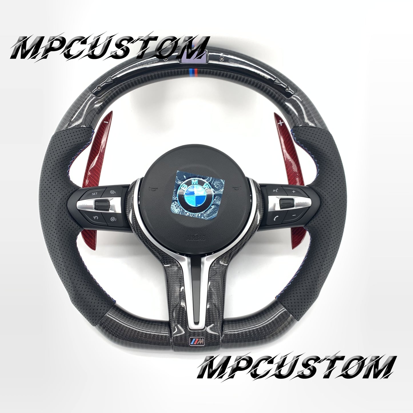 Mpcustom for BMW 4 series F32/F33/F36 carbon fiber steering wheel round top and led