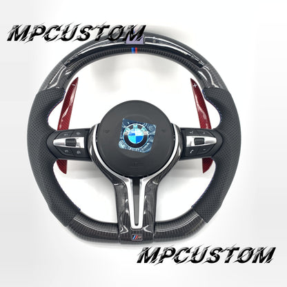 Mpcustom for BMW 4 series F32/F33/F36 carbon fiber steering wheel round top and led