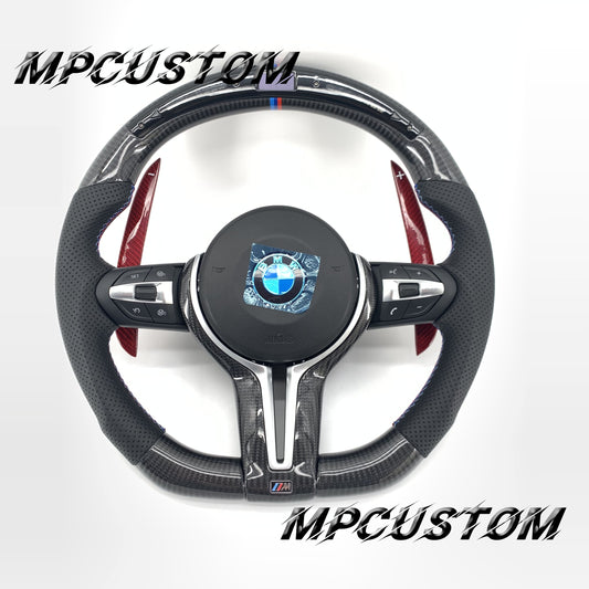 Mpcustom for BMW 4 series F32/F33/F36 carbon fiber steering wheel round top and led