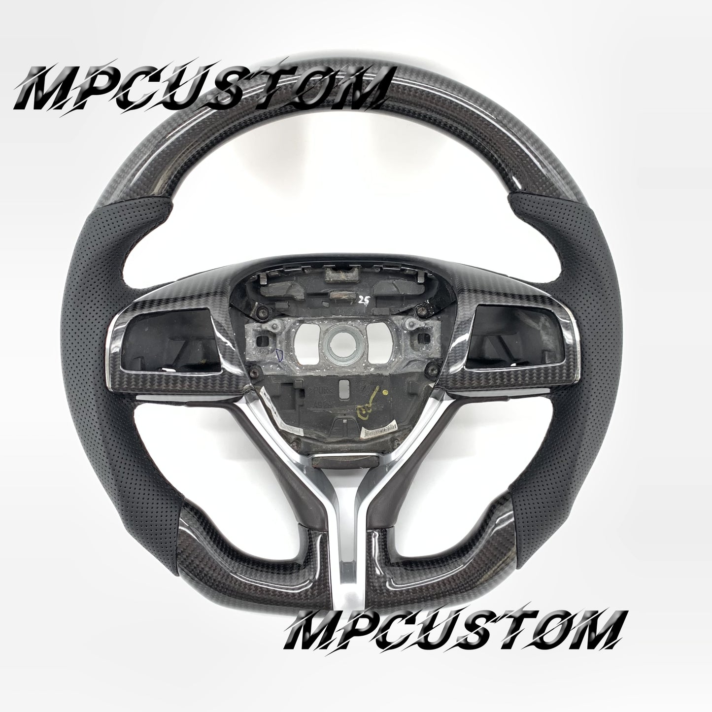 Mpcustom for Maserati Ghibli 2014-2019 carbon fiber steering wheel black stitching