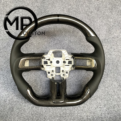 MPCUSTOM Fit For Ford mustang SHELBY GT350R 2018-2023 EcoBoost/GENUINE2018-2021 carbon fiber steering wheel black perforated leather