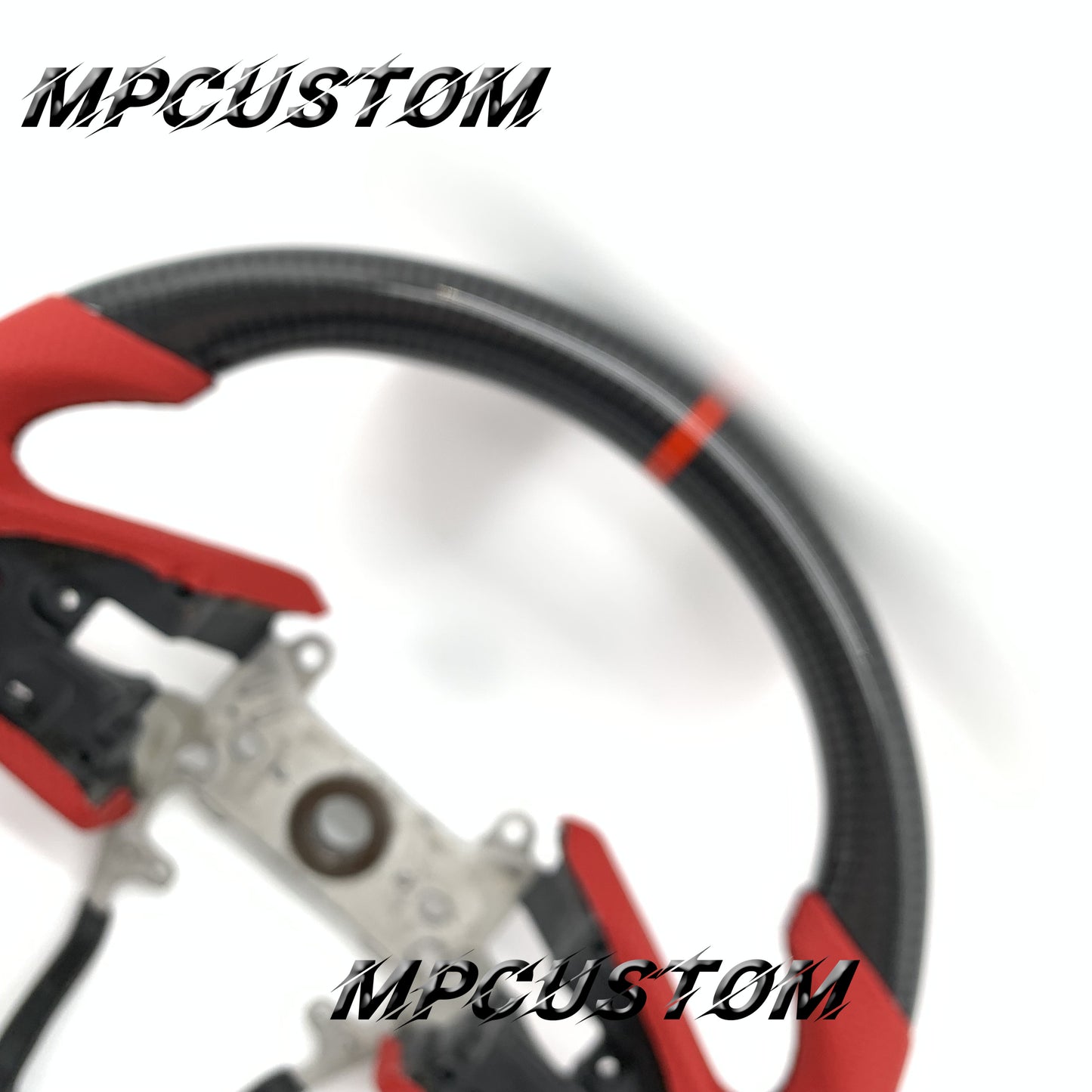 Mpcustom for Honda 10th Gen Civic 2016+ carbon fiber steering wheel red stripe line and flat bottom