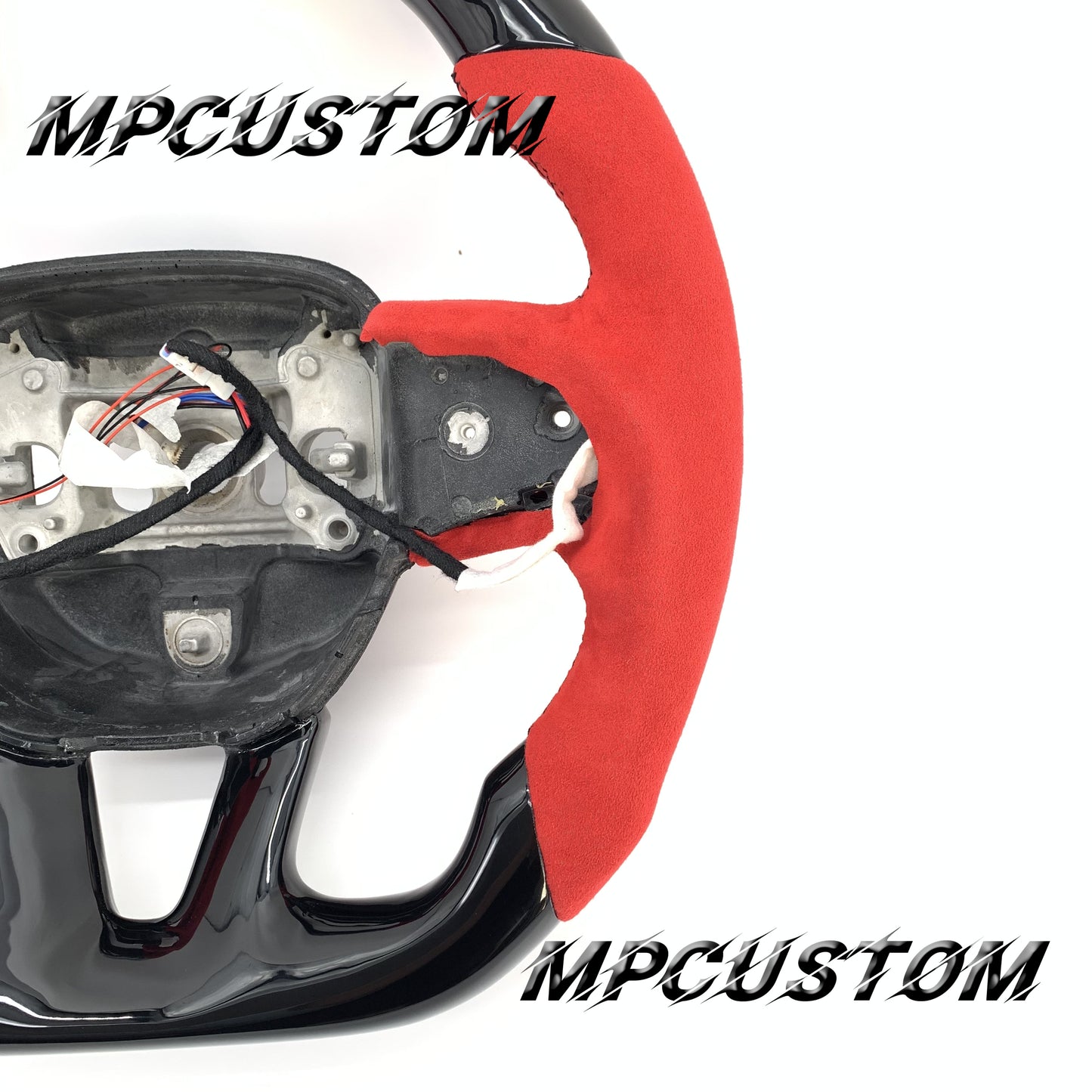Mpcustom for Dodge SRT Challenger 2015-2021  carbon fiber steering wheel black stitching and led