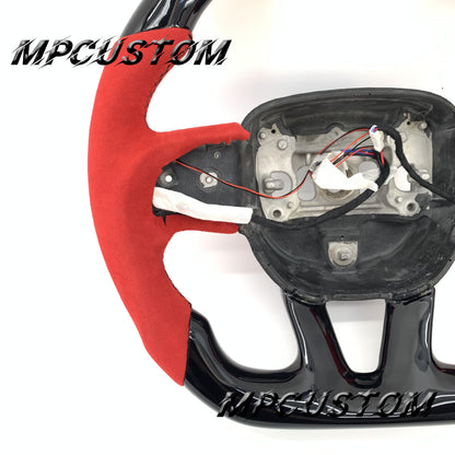 Mpcustom for Dodge SRT Challenger 2015-2021  carbon fiber steering wheel gloss and led