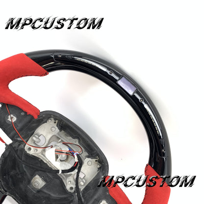 Mpcustom for Dodge SRT Challenger 2015-2021  carbon fiber steering wheel black stitching and led