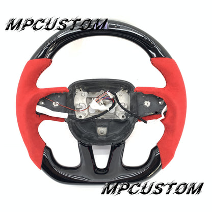 Mpcustom for Dodge SRT Challenger 2015-2021  carbon fiber steering wheel gloss and led