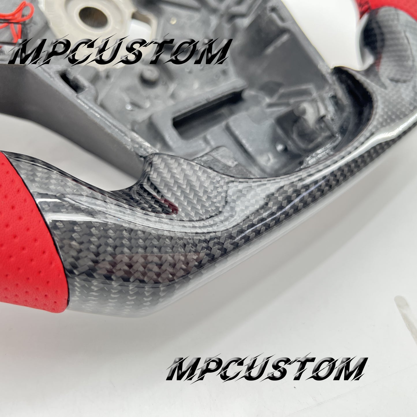 Mpcustom for Toyota Supra 2020 carbon fiber steering wheel led and black stitching