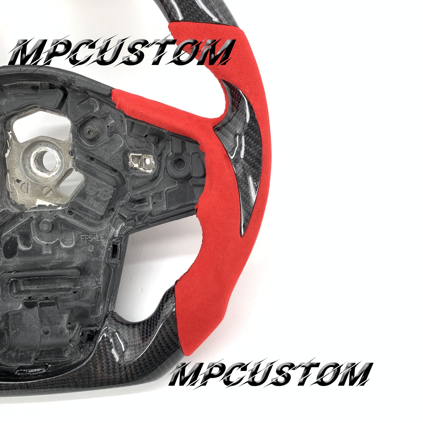 Mpcustom for Toyota Supra 2020 carbon fiber steering wheel round top and Alcantara