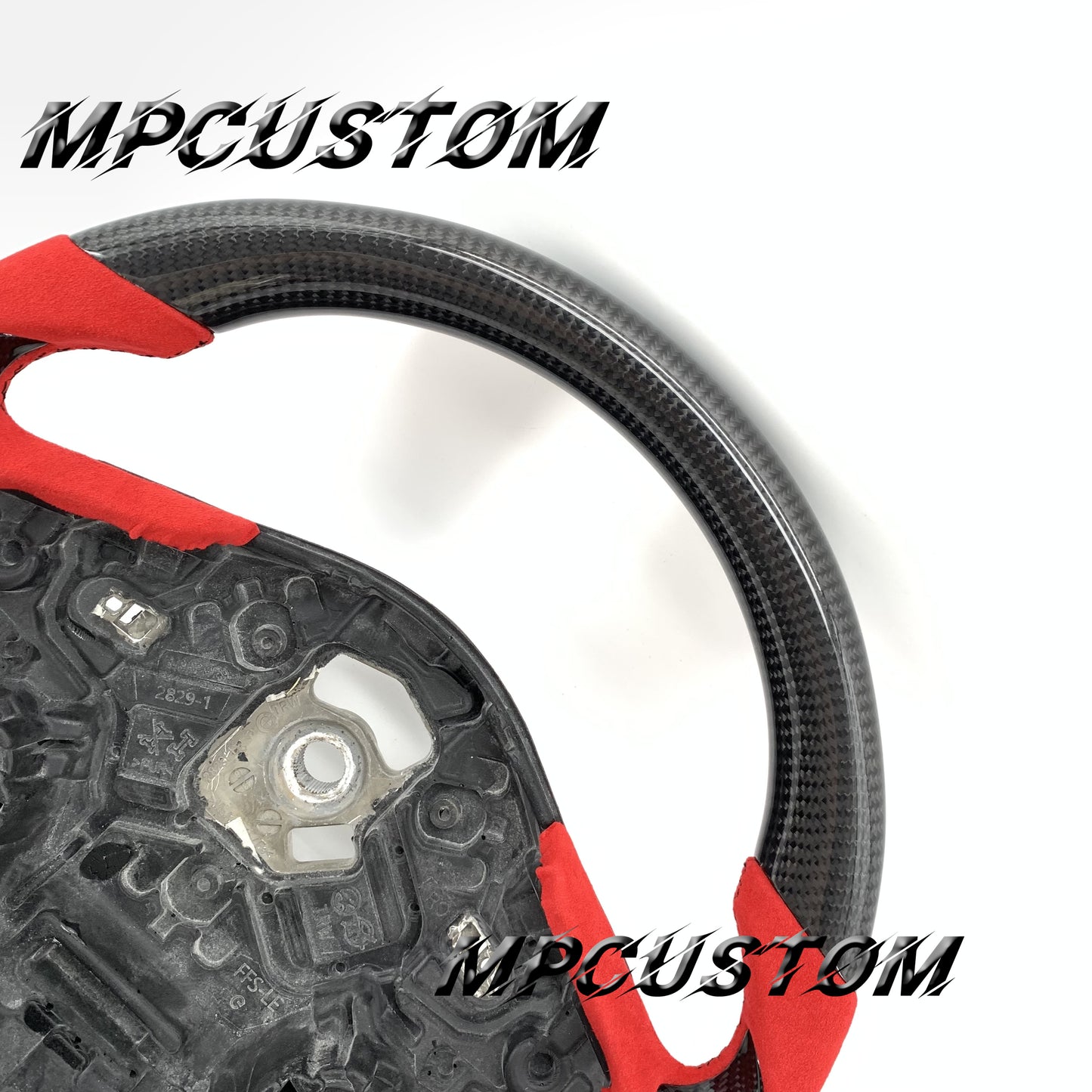 Mpcustom for Toyota Supra 2020 carbon fiber steering wheel round top and Alcantara