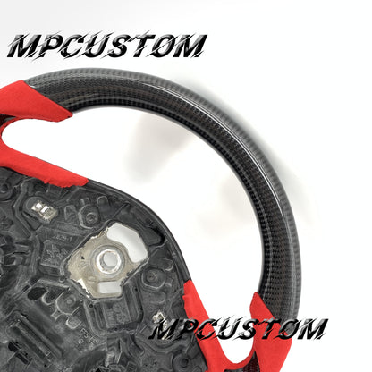 Mpcustom for Toyota Supra 2020 carbon fiber steering wheel round top and Alcantara