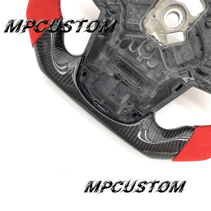 Mpcustom for Toyota Supra 2020 carbon fiber steering wheel round top and Alcantara