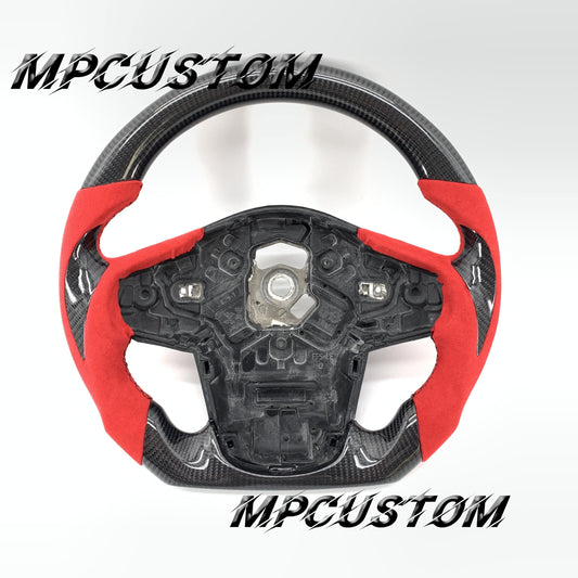 Mpcustom for Toyota Supra 2020 carbon fiber steering wheel round top and Alcantara