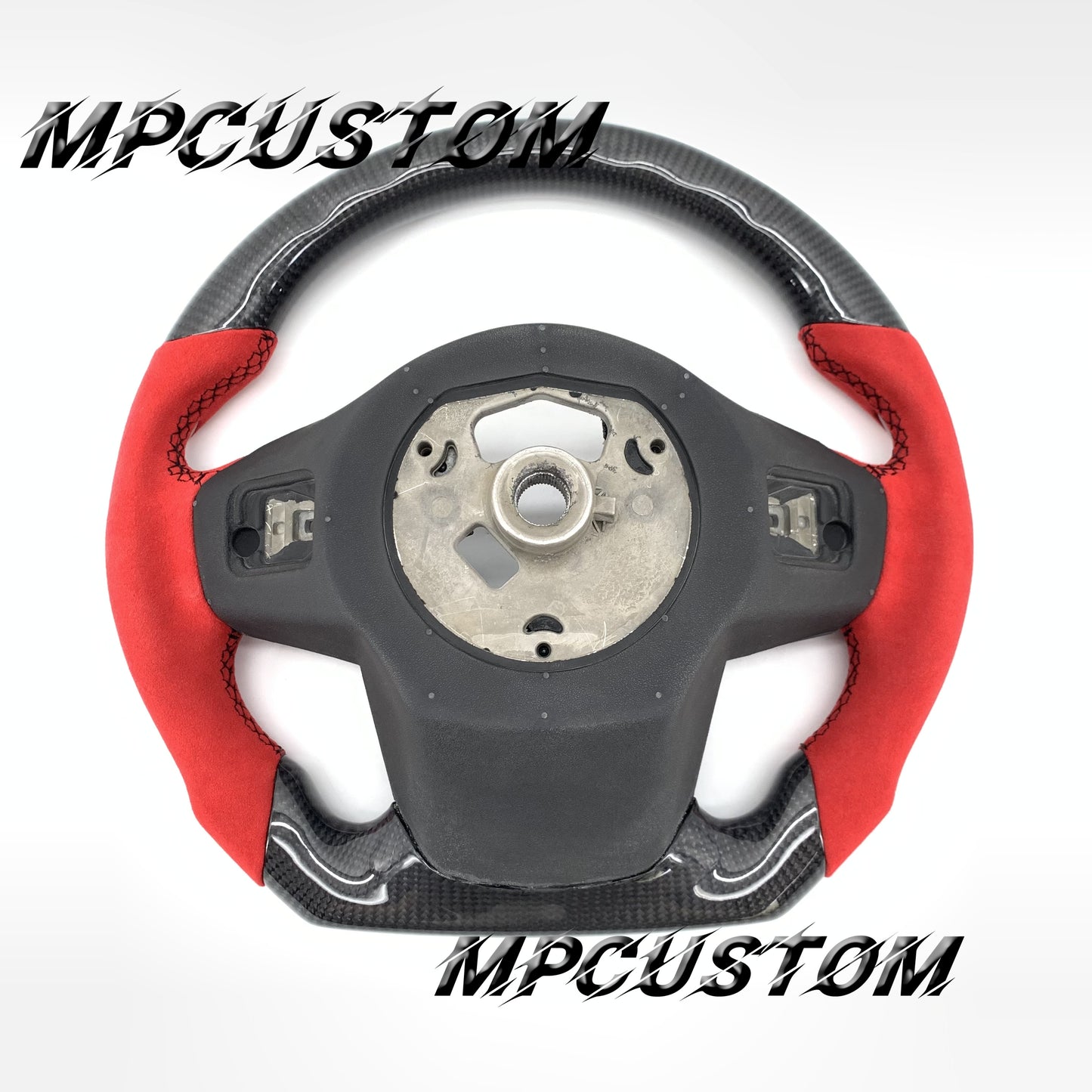 Mpcustom for Toyota Supra 2020 carbon fiber steering wheel round top and Alcantara