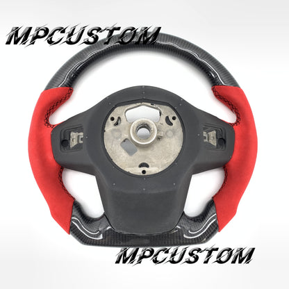 Mpcustom for Toyota Supra 2020 carbon fiber steering wheel round top and Alcantara
