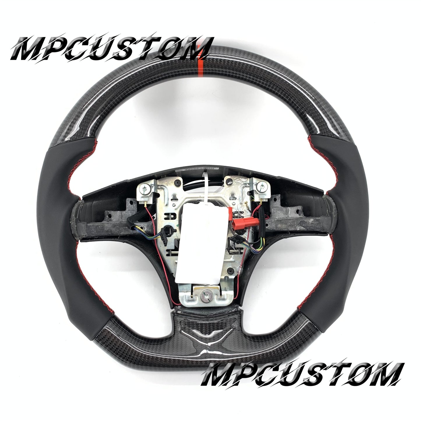 Mpcustom for Chevrolet Corvette C6 ZR1 Z06 carbon fiber steering wheel red stripe line and smooth