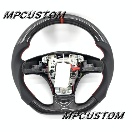Mpcustom for Chevrolet Corvette C6 ZR1 Z06 carbon fiber steering wheel red stripe line and smooth