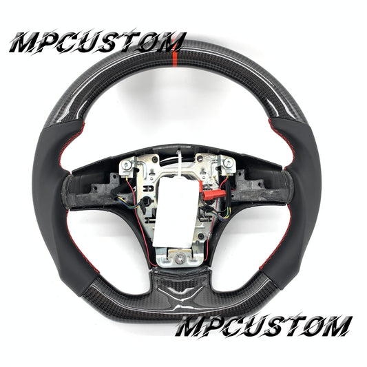 Mpcustom for Chevrolet Corvette C6 ZR1 Z06 carbon fiber steering wheel red stripe line and smooth