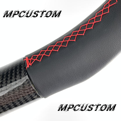 Mpcustom for Chevrolet Corvette C6 ZR1 Z06 carbon fiber steering wheel red stripe line and smooth
