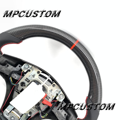Mpcustom for Chevrolet Corvette C6 ZR1 Z06 carbon fiber steering wheel red stripe line and smooth