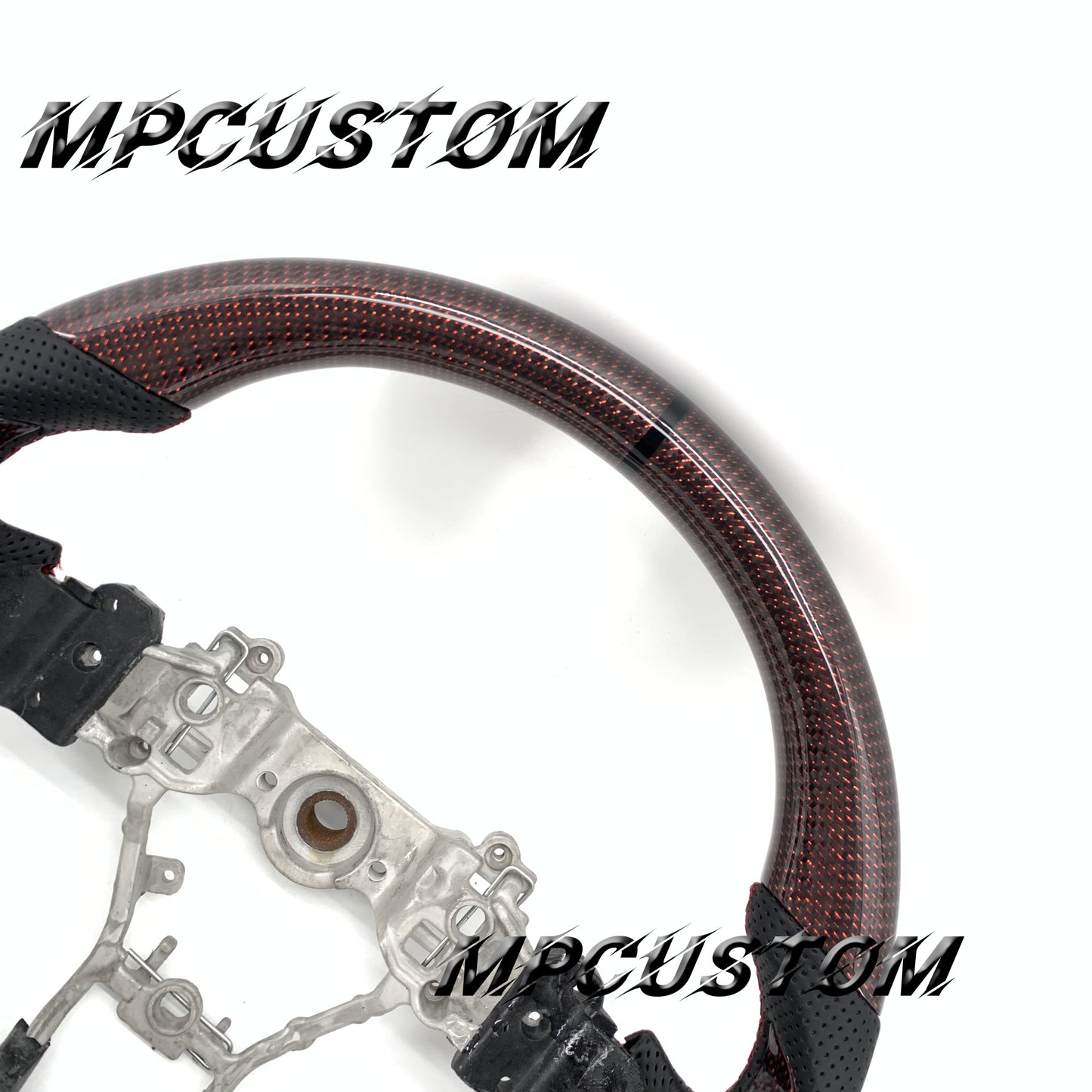 Mpcustom for Subaru 2015-2021 carbon fiber steering wheel gloss and black stripe line
