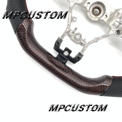 Mpcustom for Subaru 2015-2021 carbon fiber steering wheel gloss and black stripe line
