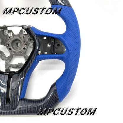 Mpcustom for Infiniti Q60 2016-2018 carbon fiber steering wheel gloss and blue stitching