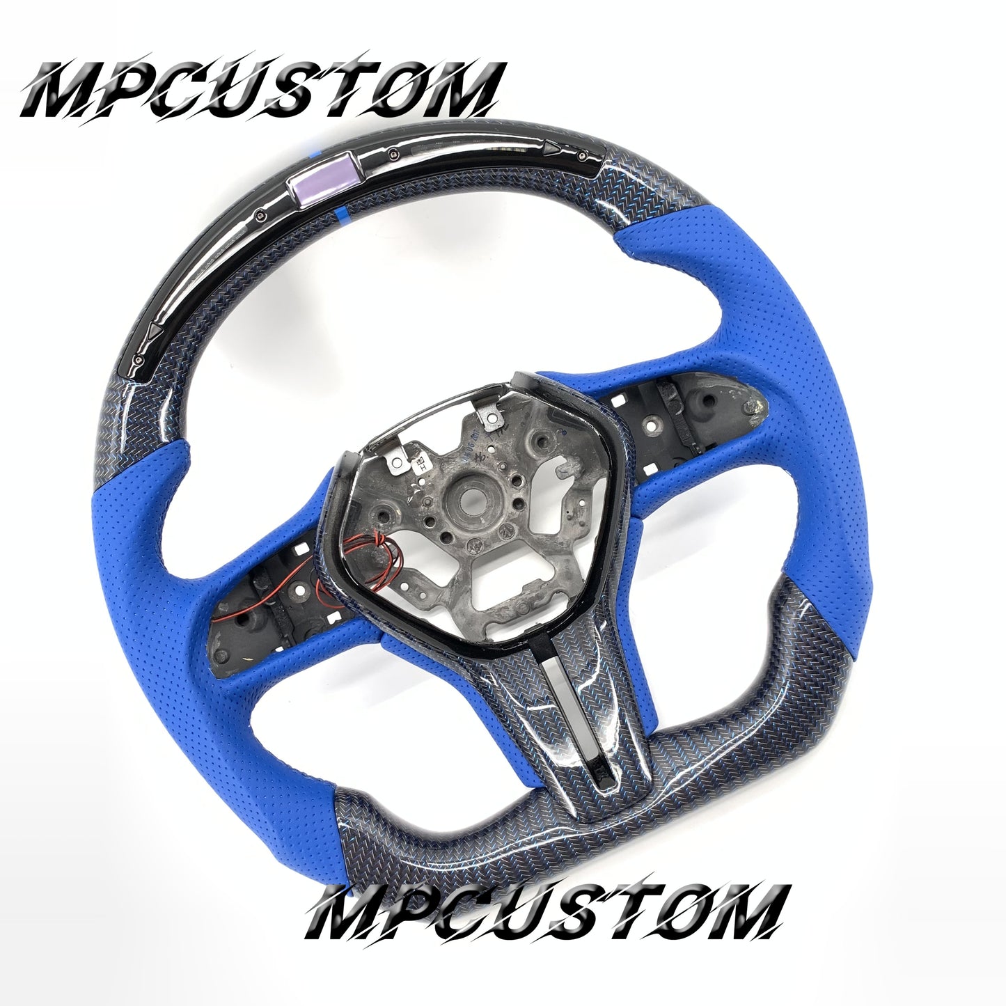 Mpcustom for Infiniti Q60 2016-2018 carbon fiber steering wheel blue stitching