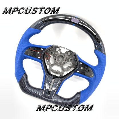 Mpcustom for Infiniti Q60 2016-2018 carbon fiber steering wheel gloss and blue stitching