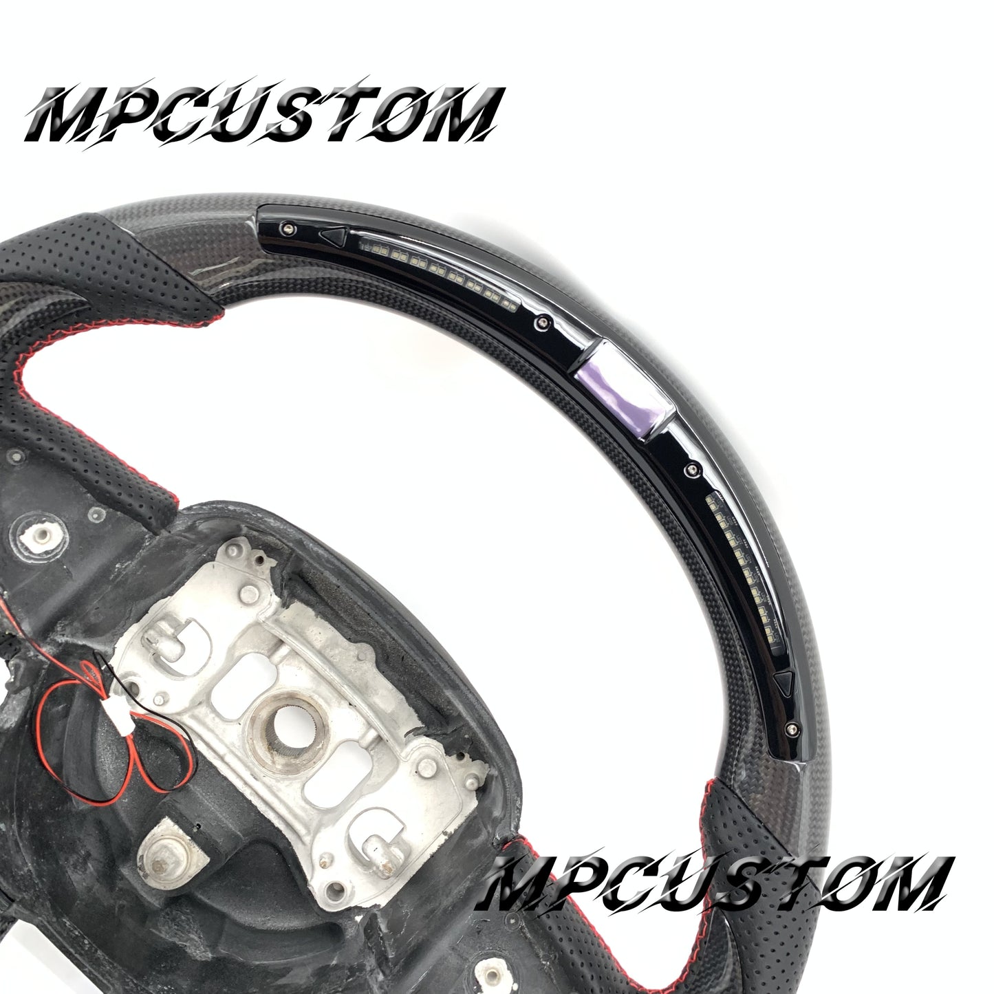 Mpcustom for Dodge SRT Challenger 2015-2021  carbon fiber steering wheel red stitching