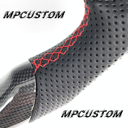 Mpcustom for Dodge SRT Challenger 2015-2021  carbon fiber steering wheel red stitching